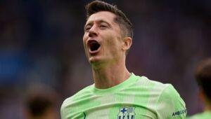 Unstoppable. Lewandowski scored a hat-trick in the first half of the match against Alaves