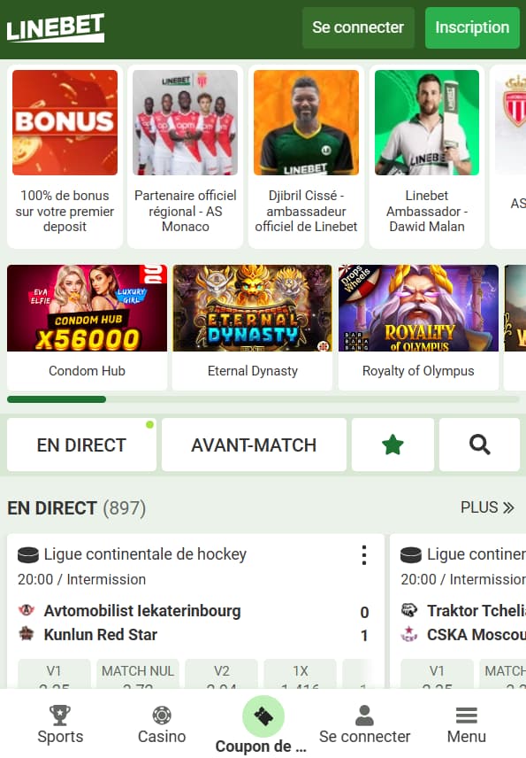 Linebet sur votre téléphone portable