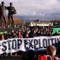 Manchester United fans staged a protest ahead of the match against Everton