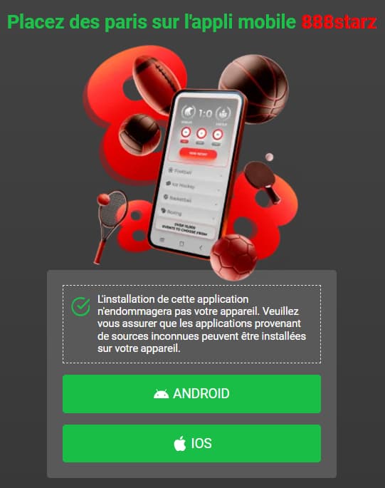 Application mobile 888starz