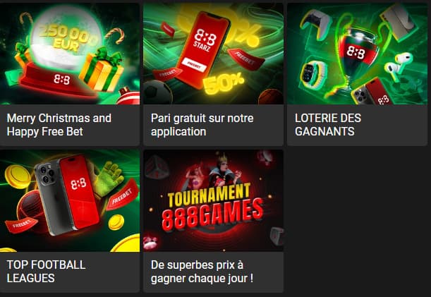 Bonus pour les joueurs de 888starz
