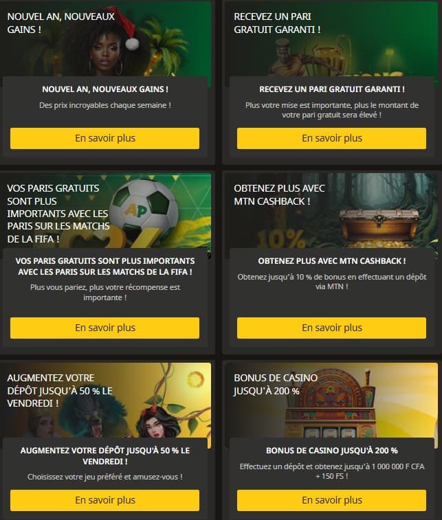 Bonus des bookmakers populaires