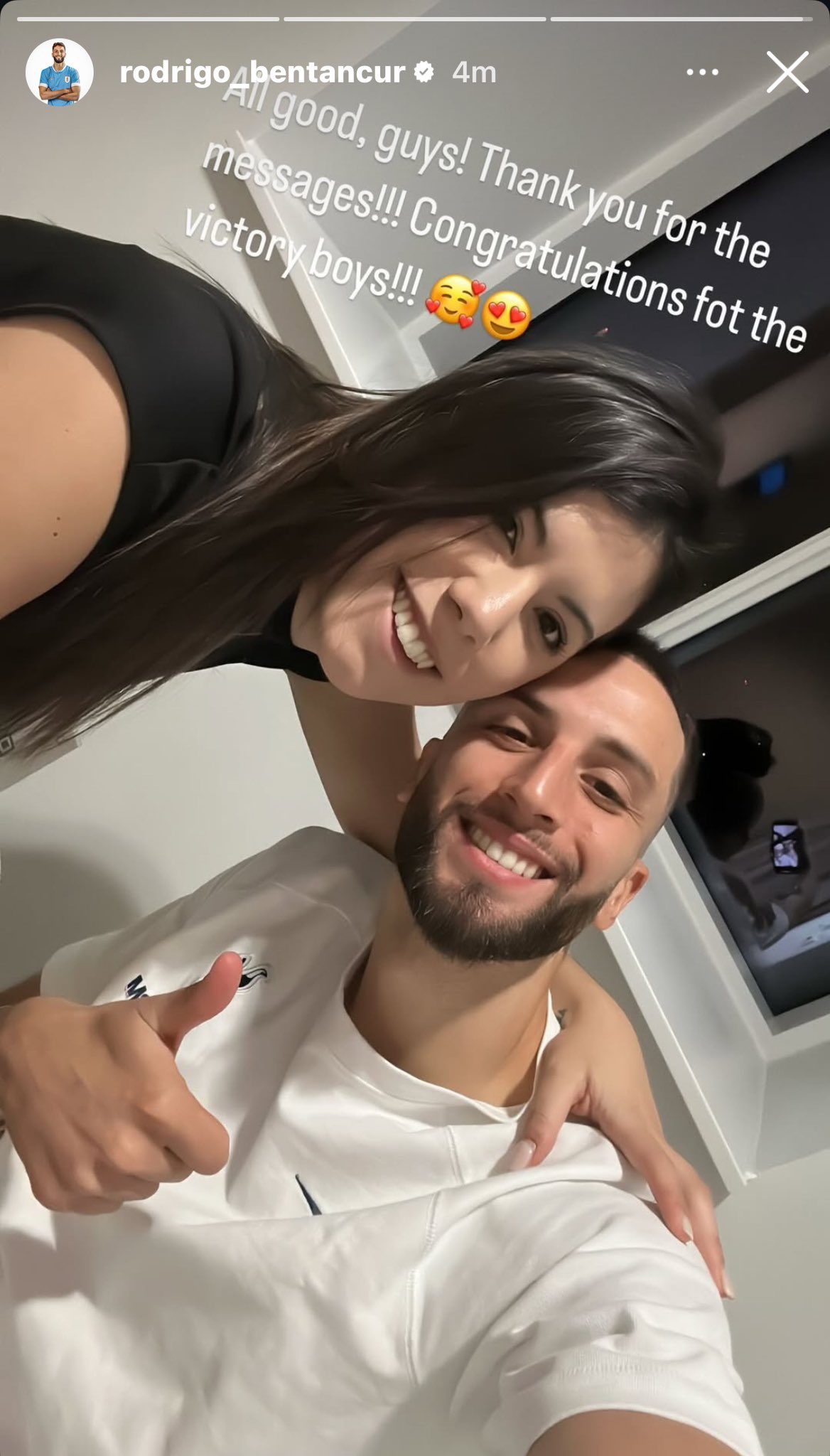 Bentancur posts Instagram story