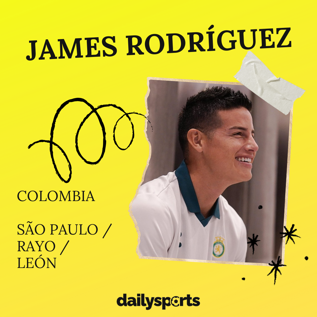 20. James Rodríguez (Colombie, São Paulo, Rayo Vallecano, Club León)