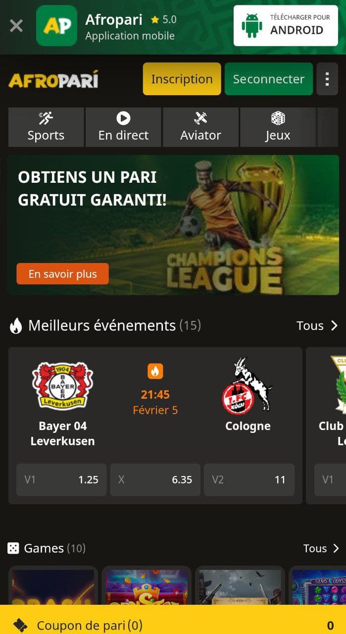 Version mobile d'Afropari
