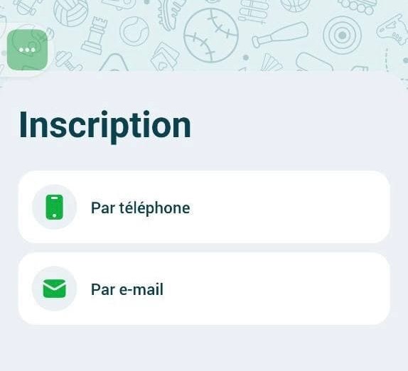 Options d'inscription à 22bet
