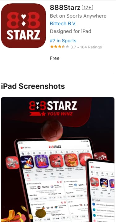 Application mobile 888starz dans l'App store