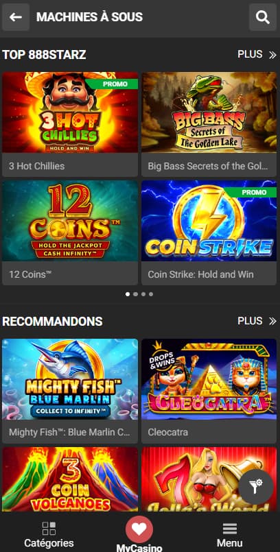 Jeux du casino 888starz
