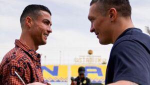 ¡Legendario! Cristiano Ronaldo y Oleksandr Usyk se encontraron en la base del Al-Nassr