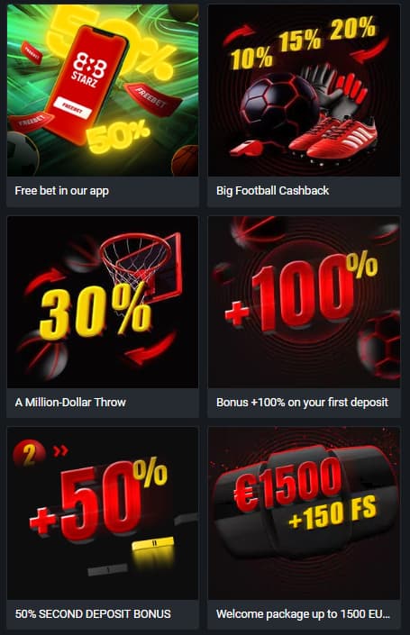 Offers and Bonuses at 888starz