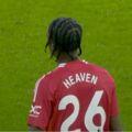 In winter, he switched from Arsenal to Man United. Aiden Heaven made his Premier League debut against his former team