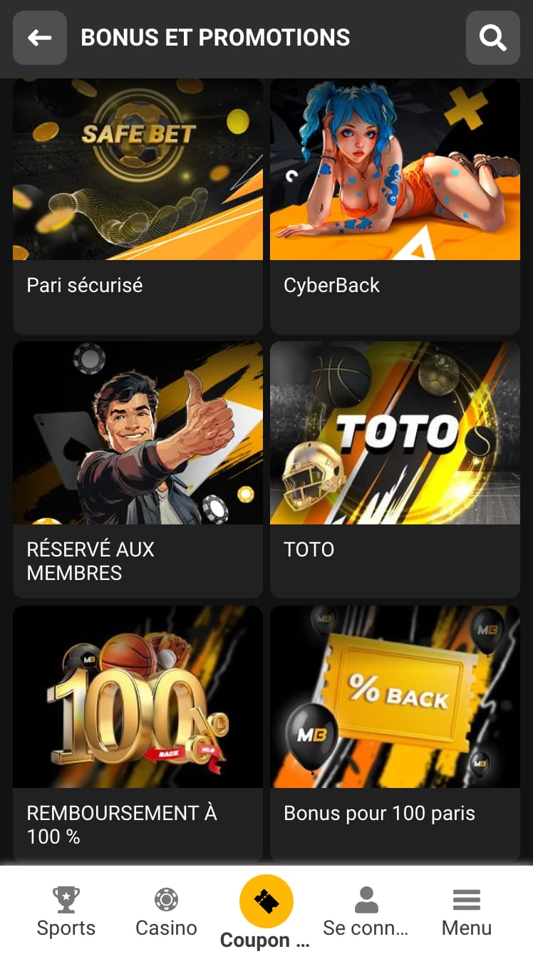 Bonus pour les joueurs de Melbet