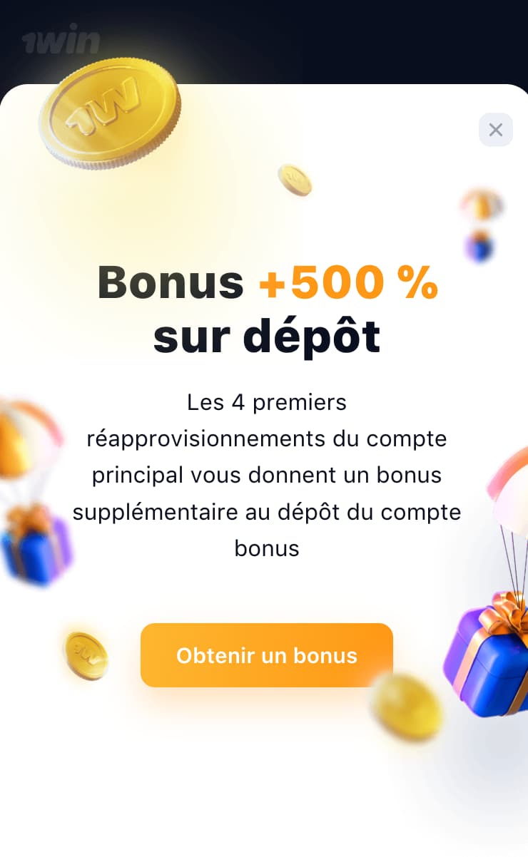 Bonus sur le premier dépôt à 1win