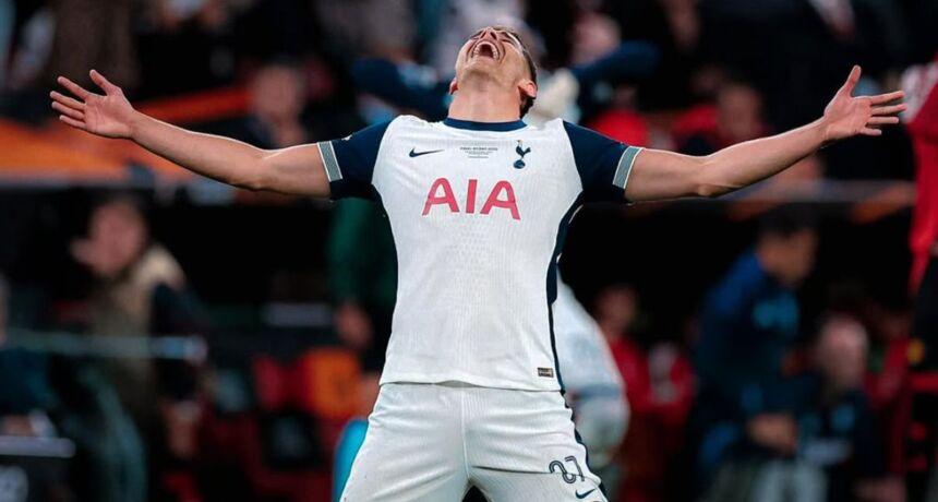 Europa League final hero Micky van de Ven reacts to Tottenham's tournament triumph