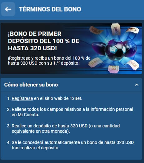 1xbet bono de bienvenida