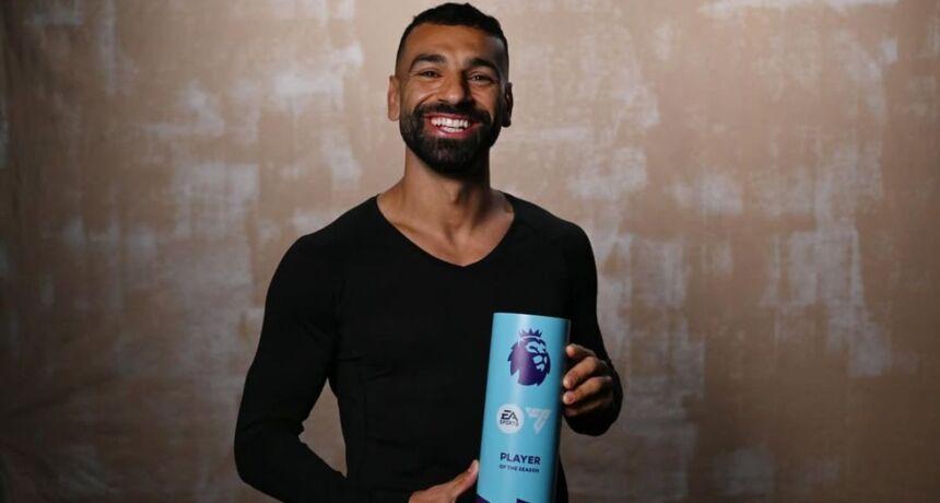 Simply the best! Salah shares a photo with all his trophies won this season