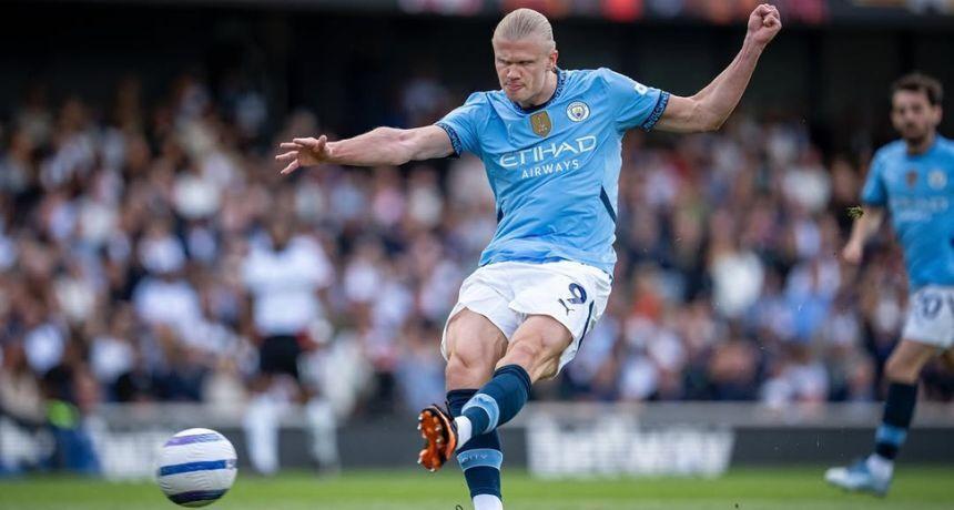 Erling Haaland reacts to Manchester City's final Premier League match of the season