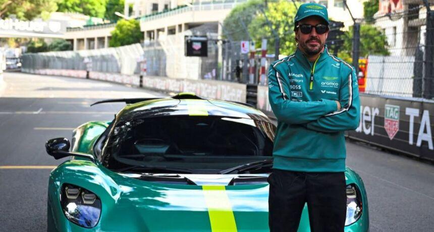 Fernando Alonso reacts to his retirement from the race at the Monaco Grand Prix