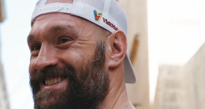 Recuperando energías. Tyson Fury muestra el almuerzo después de entrenar con su hijo mayor Prince John James