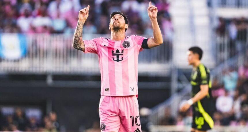 Leo Messi reacts to Inter Miami's emphatic victory over Columbus Crew