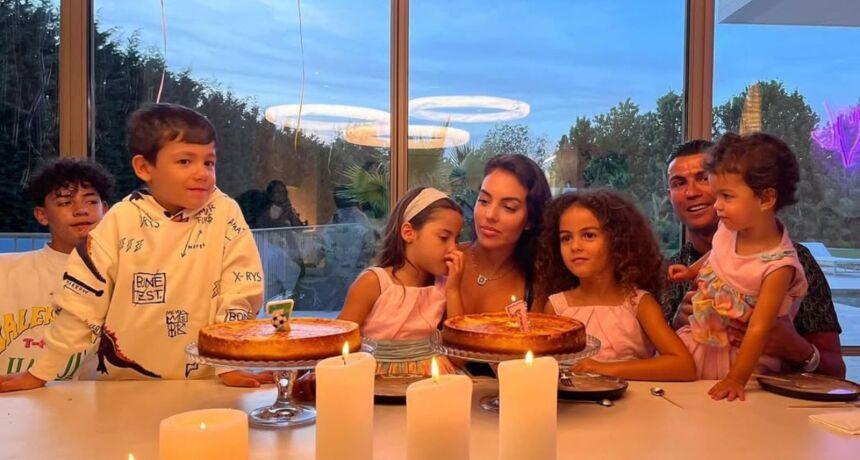 Georgina Rodriguez shares adorable snaps of watching the Nations League match at home with Ronaldo's son