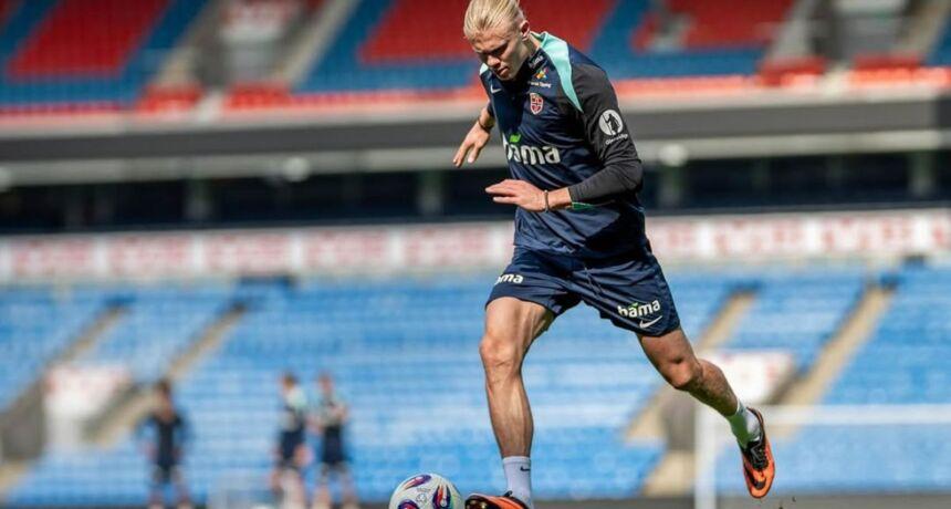 Erling Haaland shares training snapshots with Norway ahead of clash against Italy