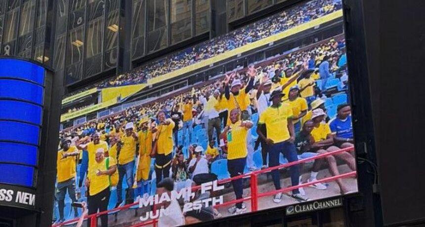 Mamelodi Sundowns receive a vibrant welcome in Times Square