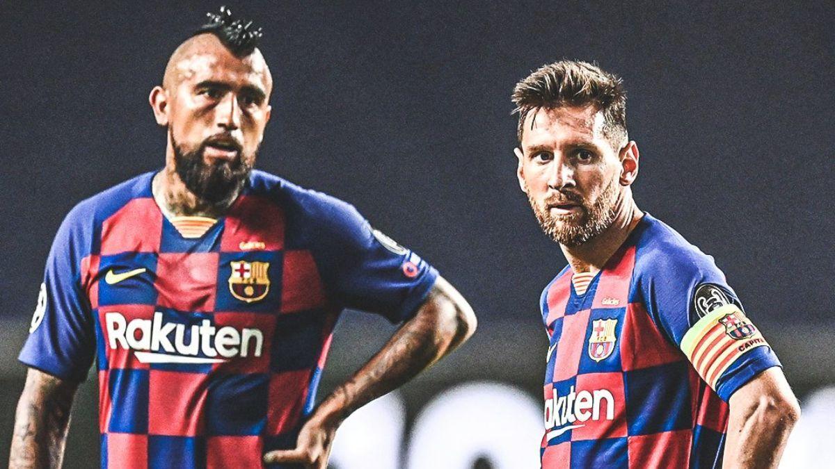Vidal reacts to Messi's perfect goal against Porto at the Club World Cup
