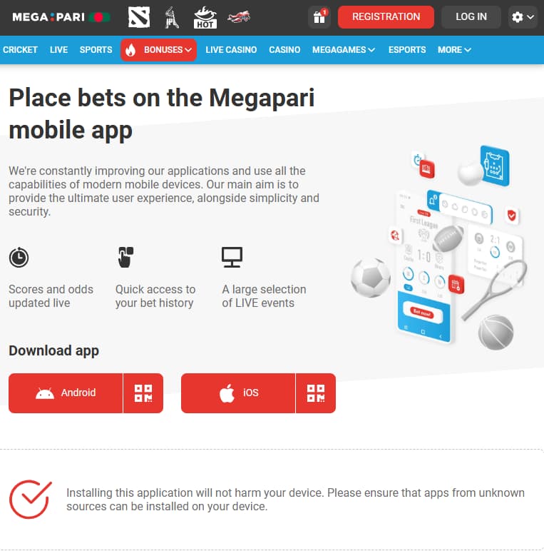How to download a Megapari App