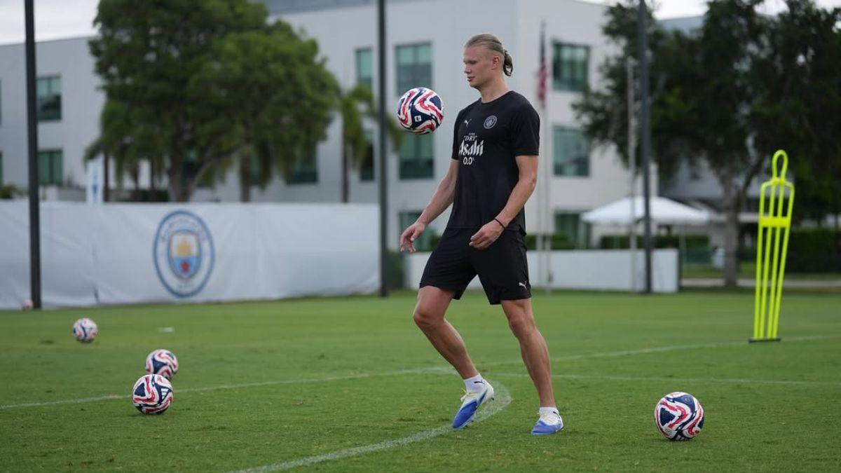 Erling Haaland shares new training photos with Man City from the USA