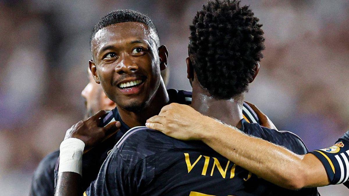 Vinicius Junior congratulates his teammate David Alaba on his birthday