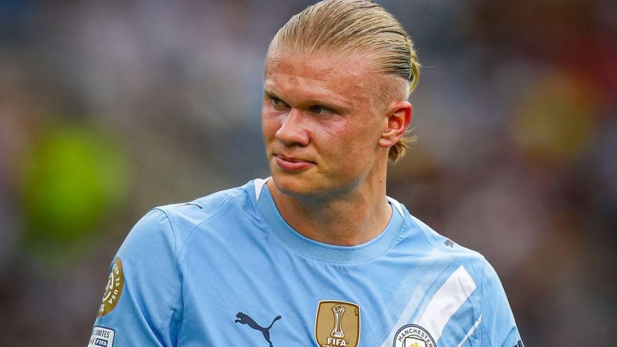 Erling Haaland reacts to Manchester City's qualification for the Club World Cup playoffs