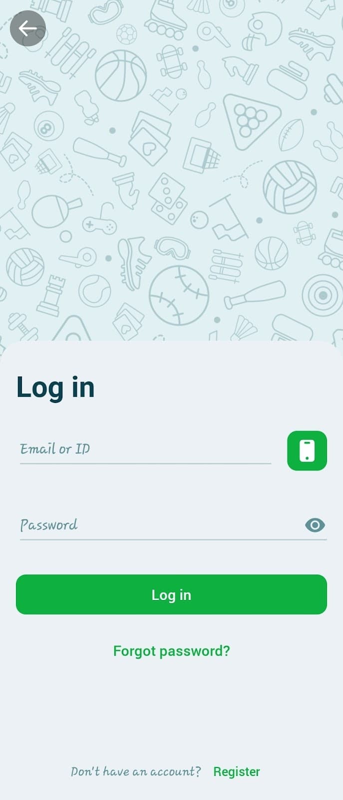 Input registered email/ID and password