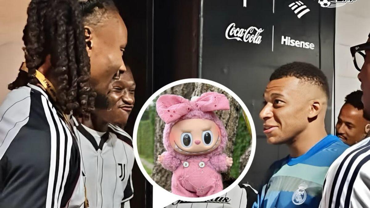 Kylian Mbappé teases Khéphren Thuram for his Labubu plush toy
