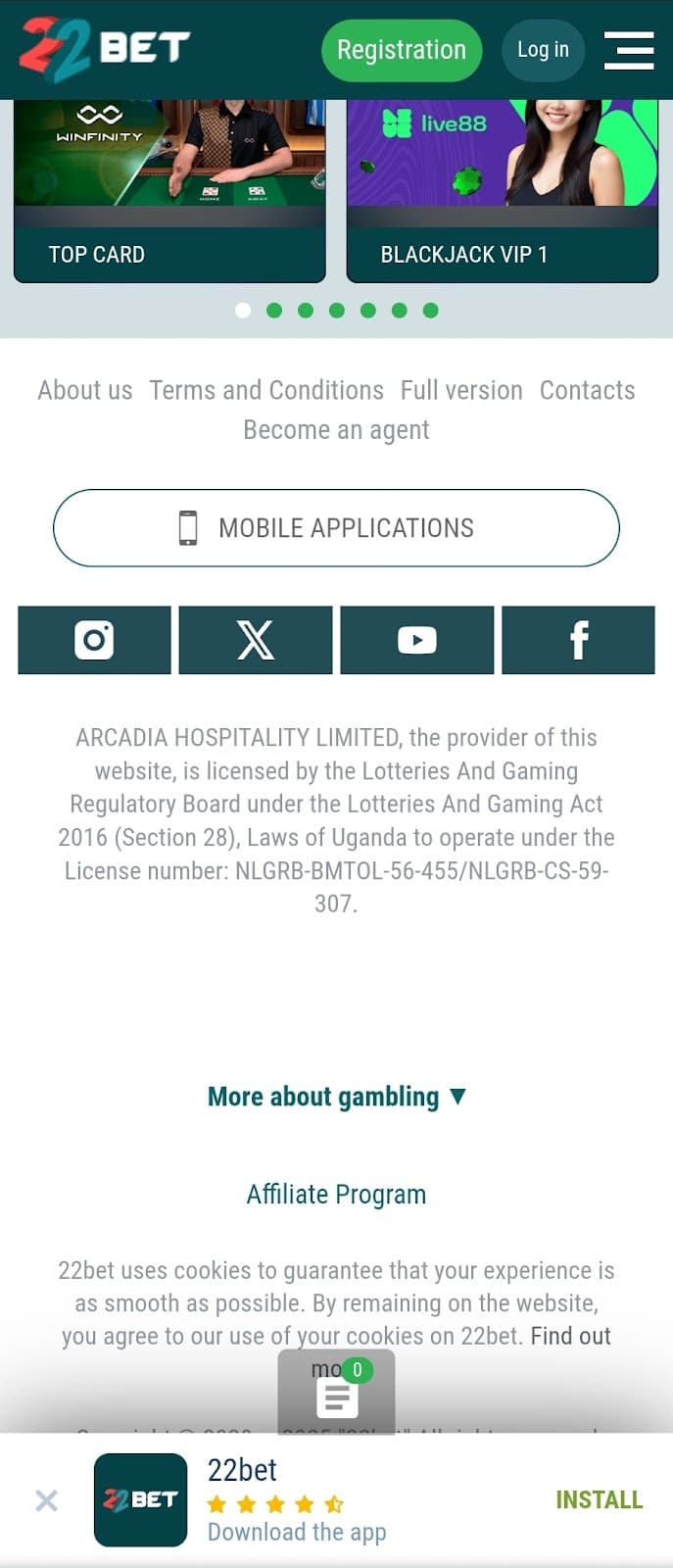 Or scroll to the bottom of the homepage and tap “Mobile Applications”