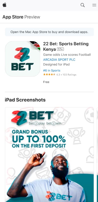 22Bet App Kenya in App Store