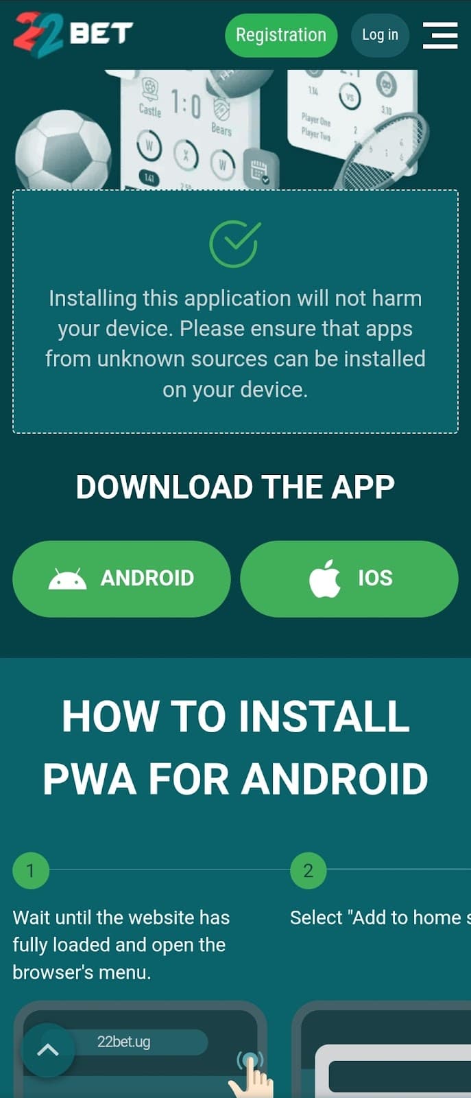 Click on “Android” on the resulting page