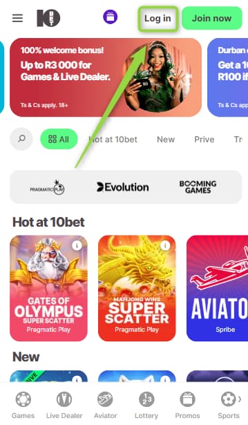 Tap on the Log In button