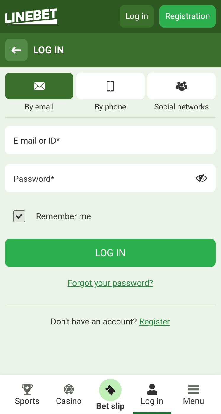 How to log in to Linebet