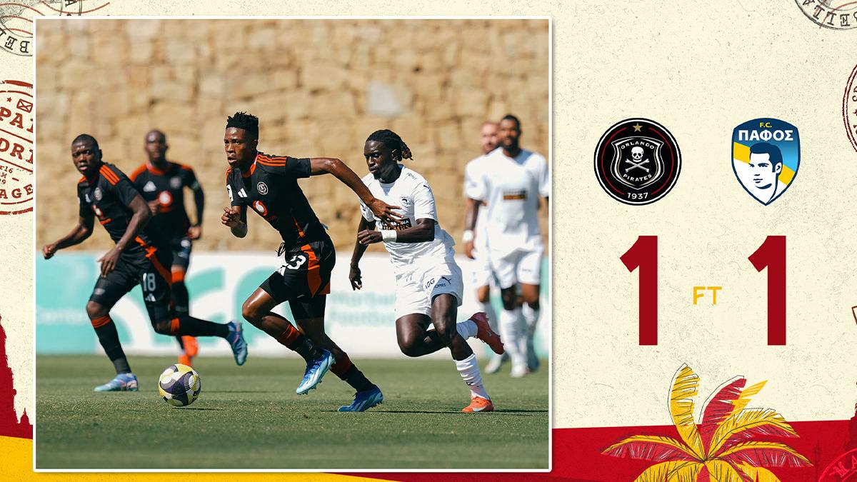 Mofokeng scores, Orlando Pirates draw! Pafos withstand the Buccaneers' onslaught