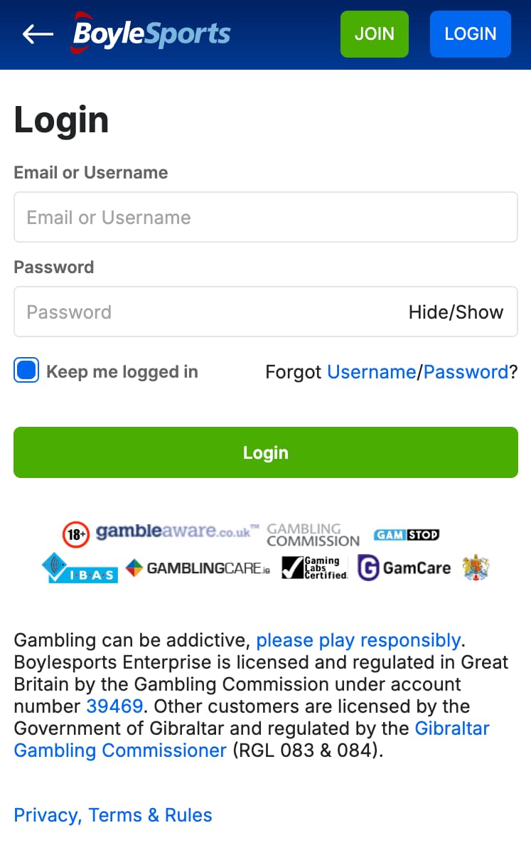 How to log in to BoyleSports