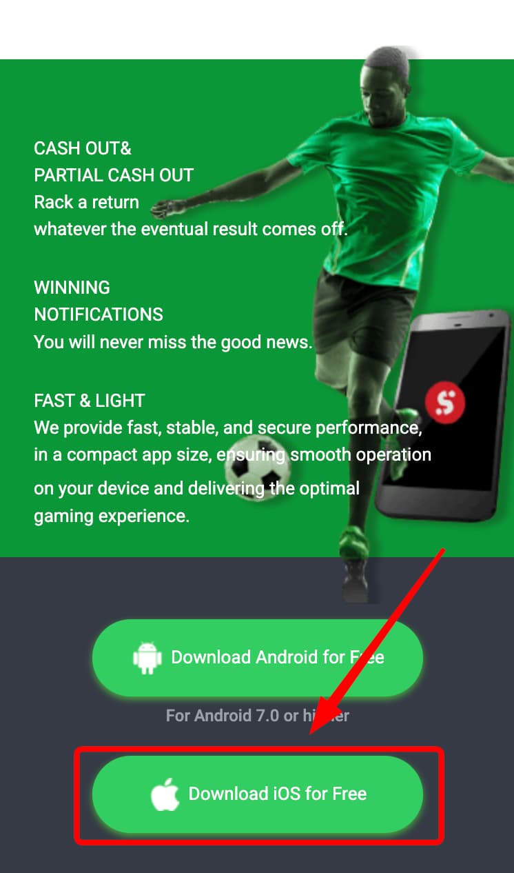 Install SportyBet on iOS