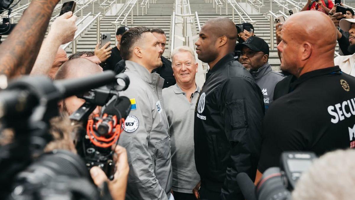 Oleksandr Usyk compartió una foto del primer cara a cara con Dubois cerca de Wembley