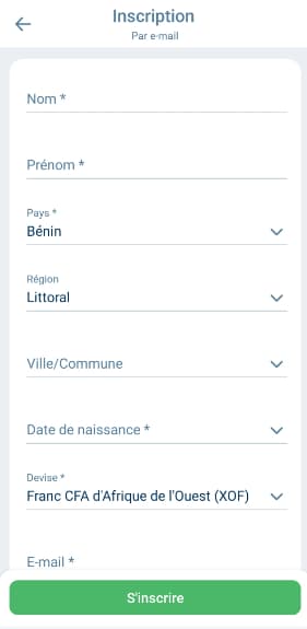 Remplissez le formulaire en fournissant les détails requis