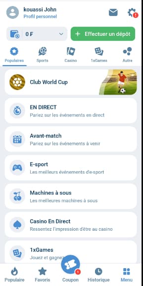 Accédez à votre compte joueur et allez dans le menu