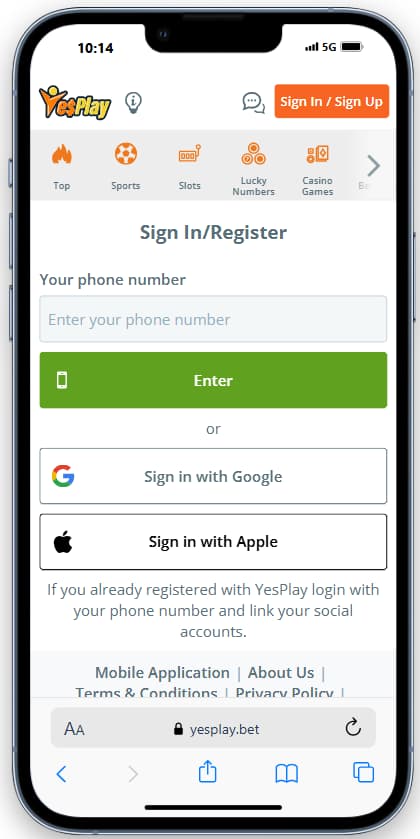 How to register in Yesplay