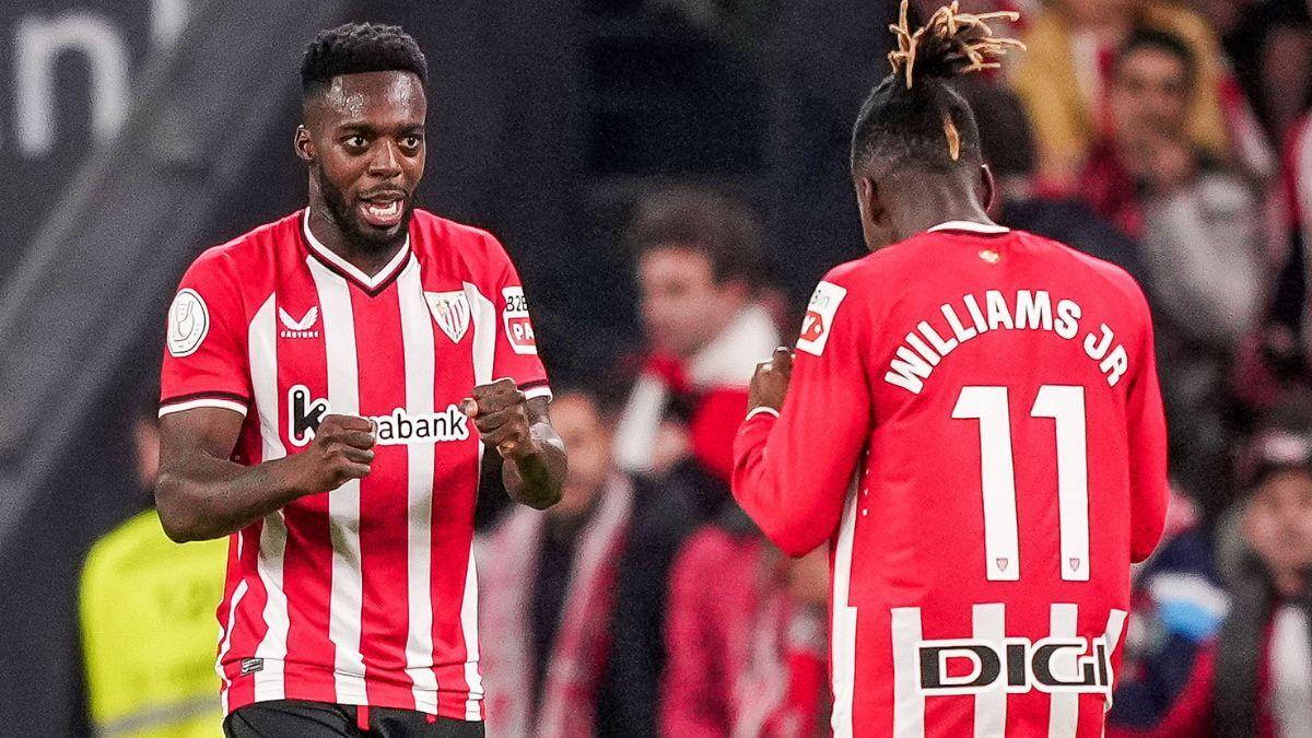 Nico and Iñaki Williams in the match against Barcelona 2024