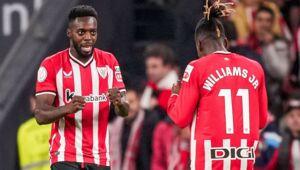 Nico and Iñaki Williams in the match against Barcelona 2024