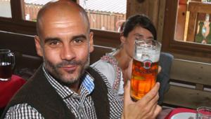 Pep Guardiola and his wife during Oktoberfest