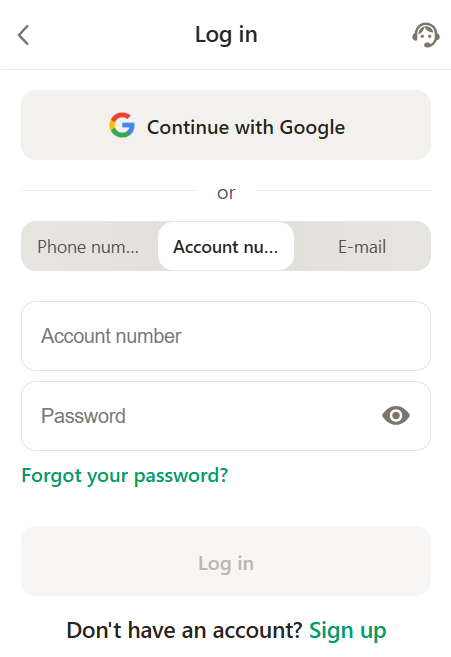 Parimatch Login via Account ID